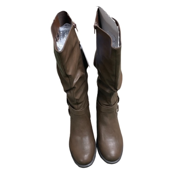 White Mountain- Brown Ruched Liona Boot - Size 8 Wide Calf - NIB! - Picture 2 of 13